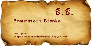 Braunstein Bianka névjegykártya
